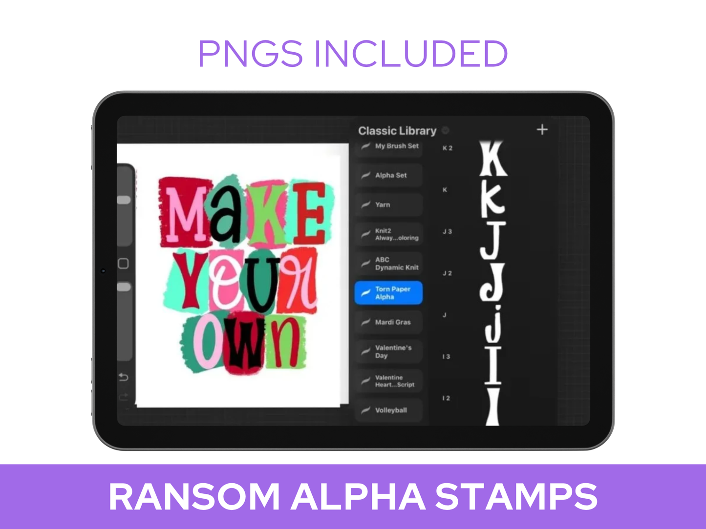 Ransom Alpha Brush Stamps Torn Paper