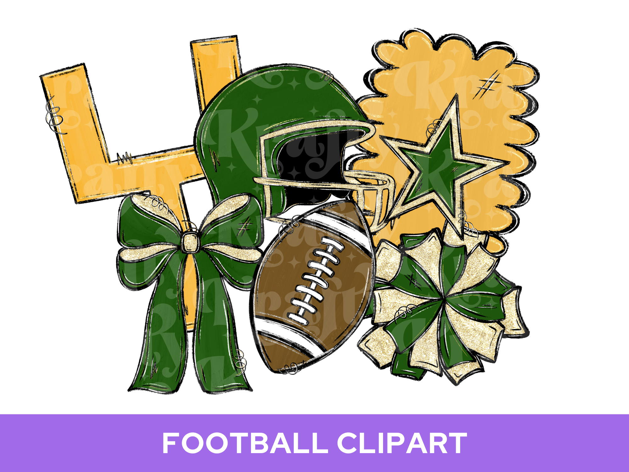 Football Clipart PNG Bundle