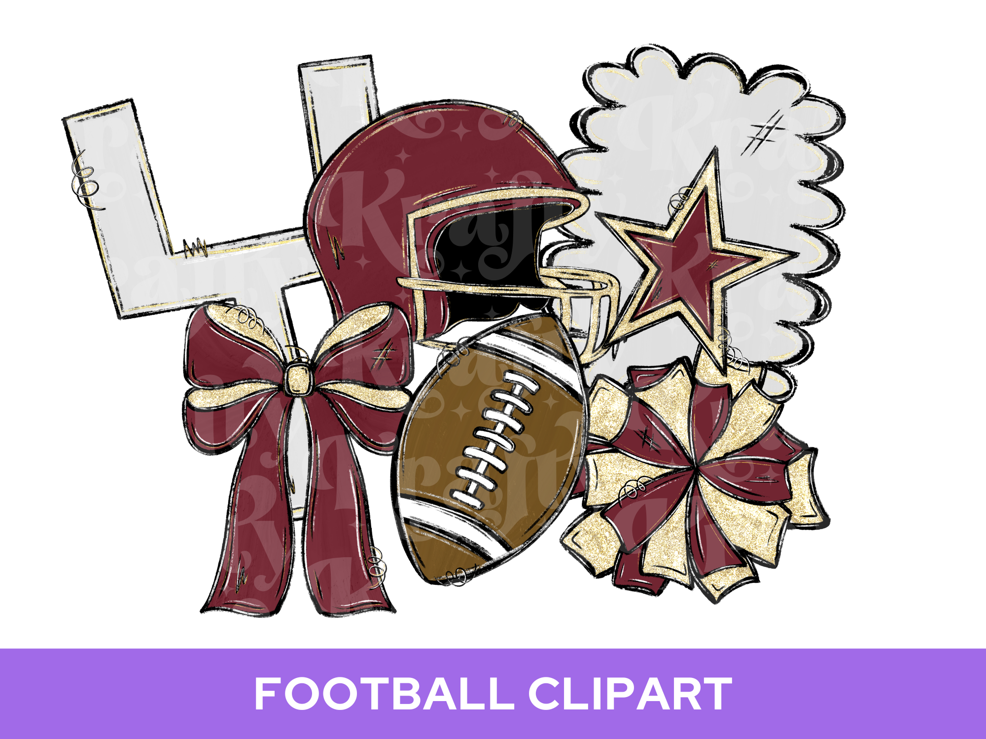 Football Clipart PNG Bundle