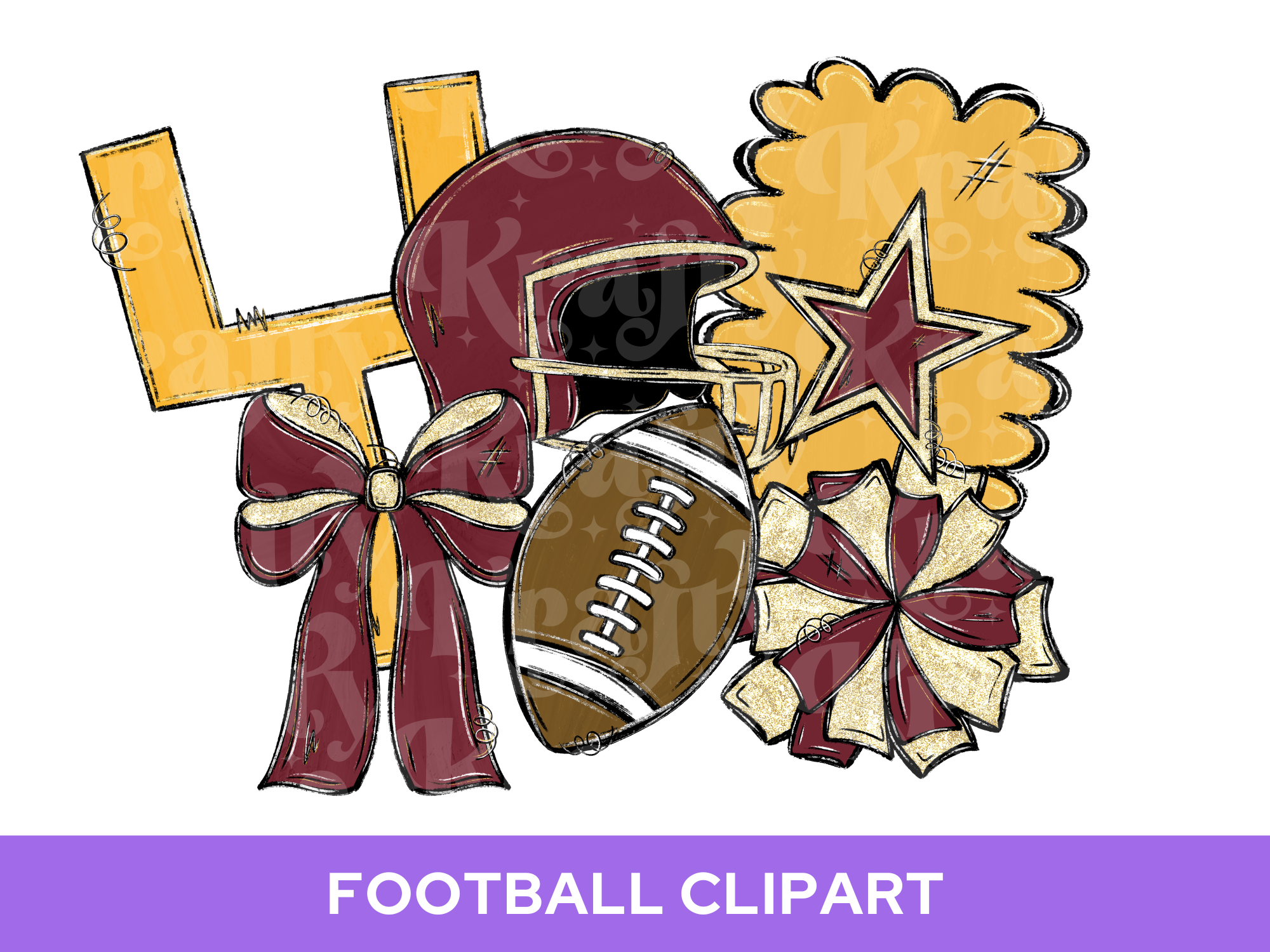 Football Clipart PNG Bundle