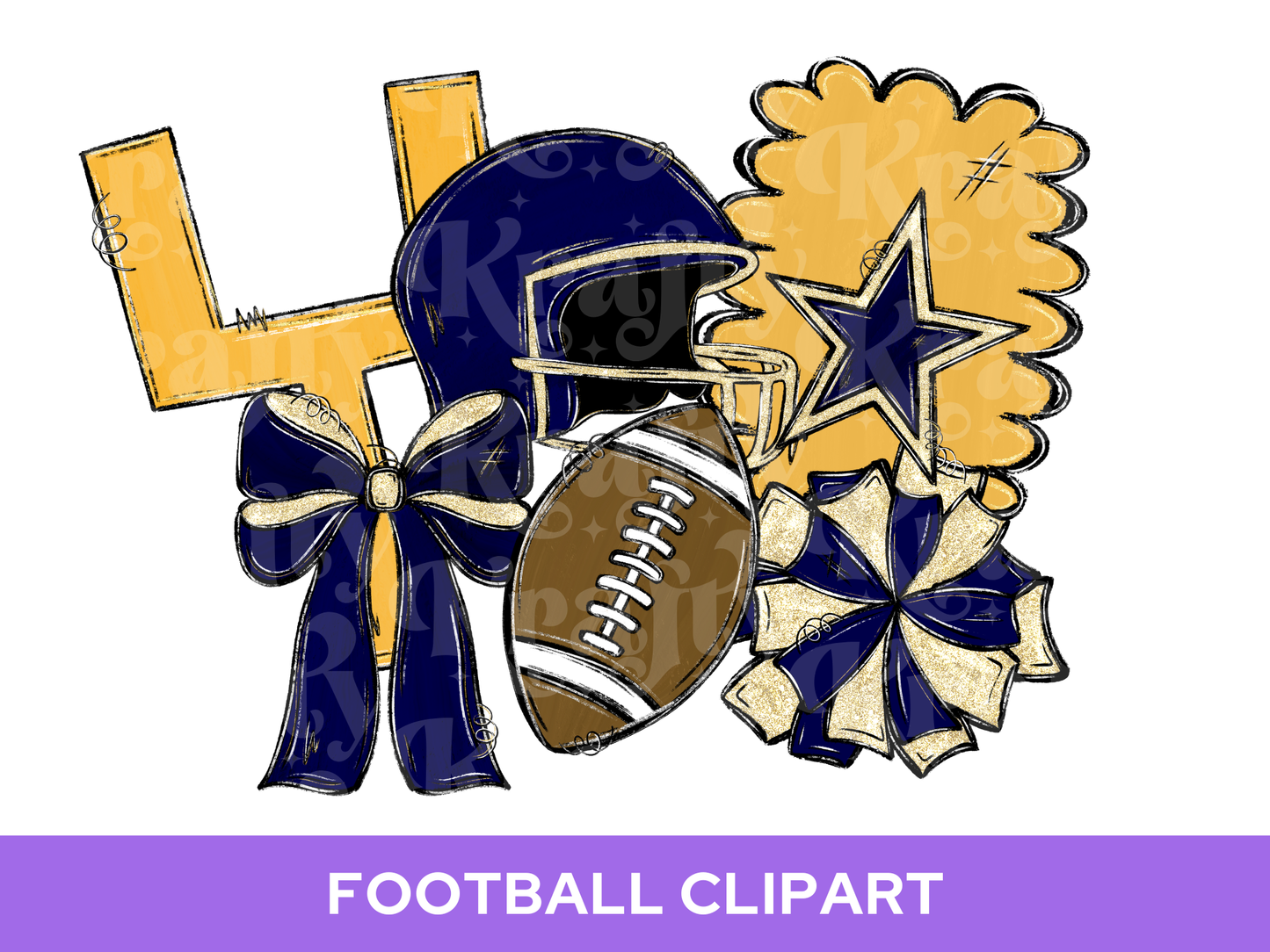 Football Clipart PNG Bundle