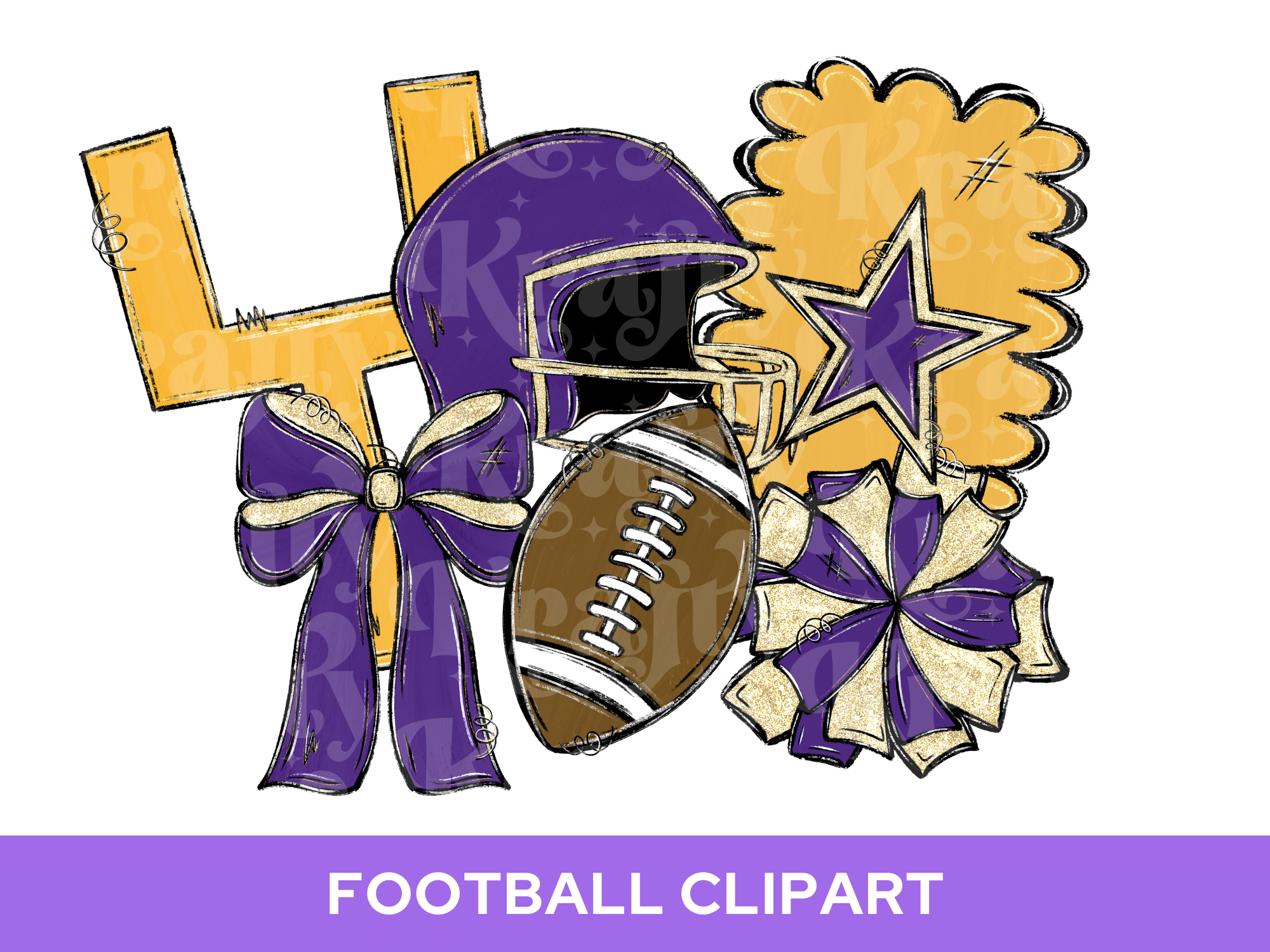 Football Clipart PNG Bundle