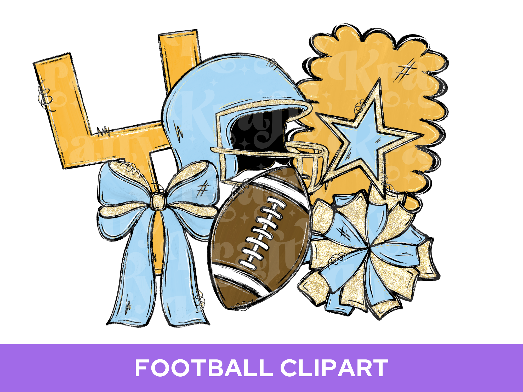 Football Clipart PNG Bundle