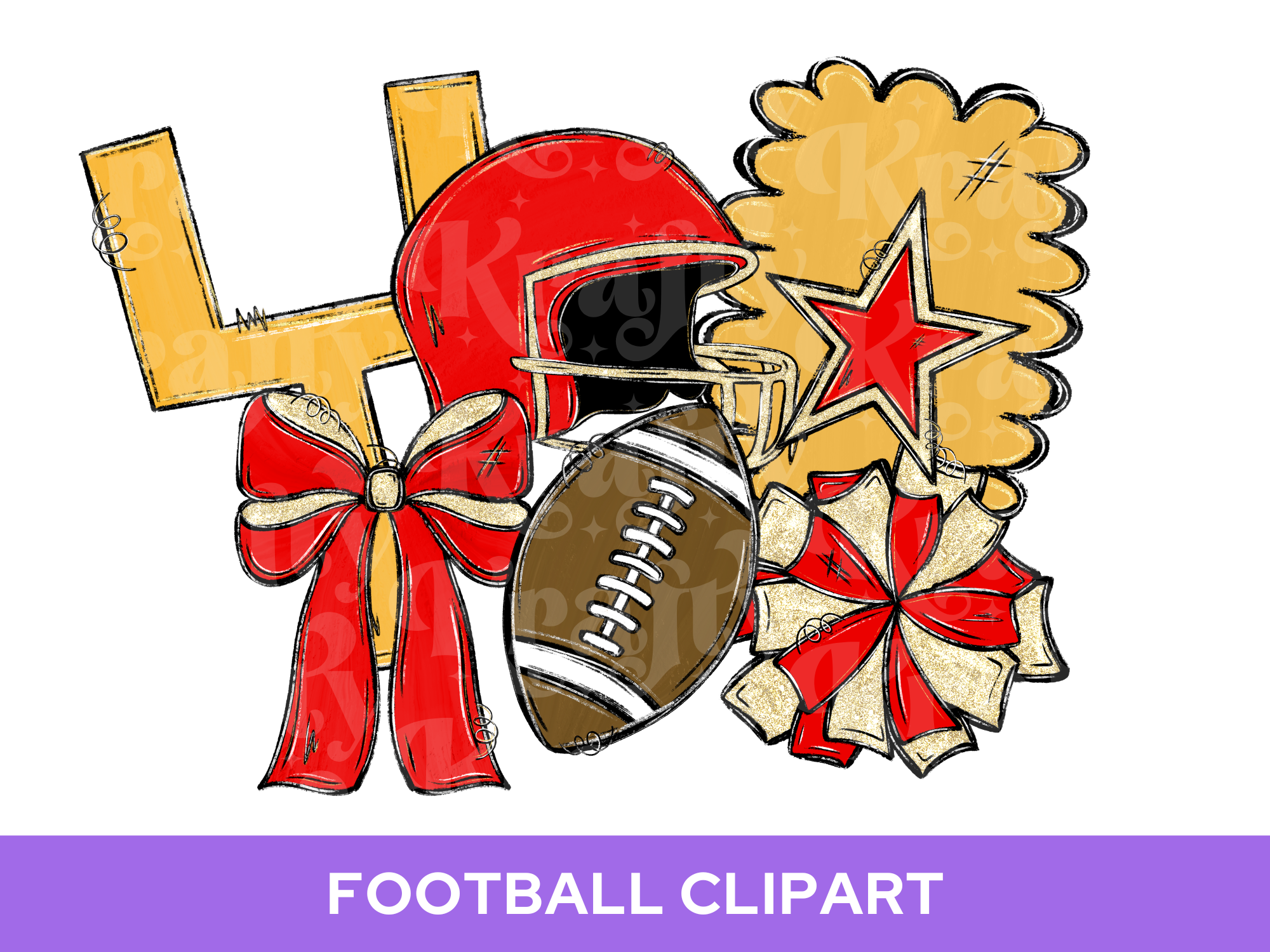 Football Clipart PNG Bundle