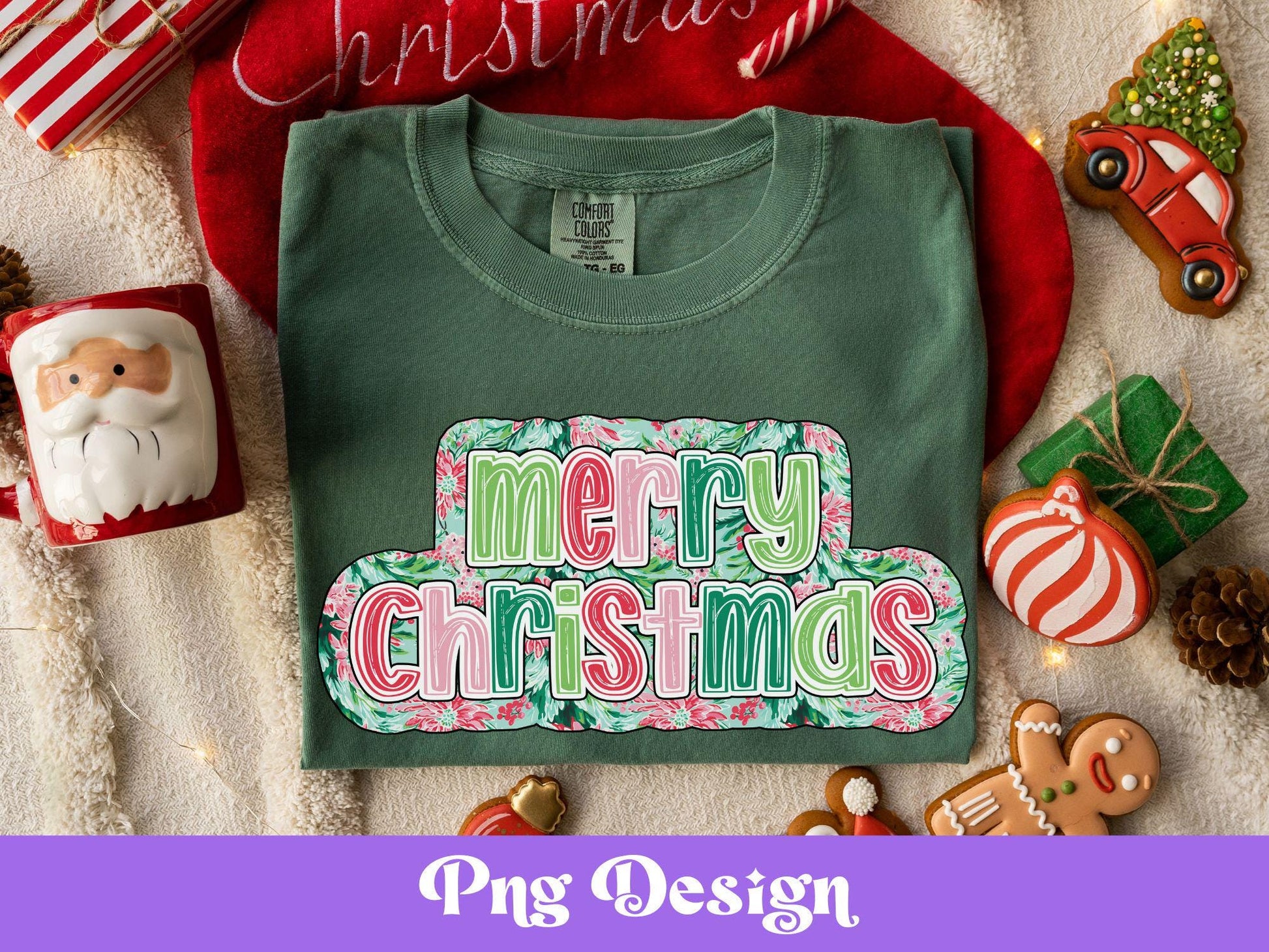 Preppy Merry Christmas Png, Sublimation Designs, Colorful DTF, Holiday, Winter, Shirt Design, Colorful Scribble