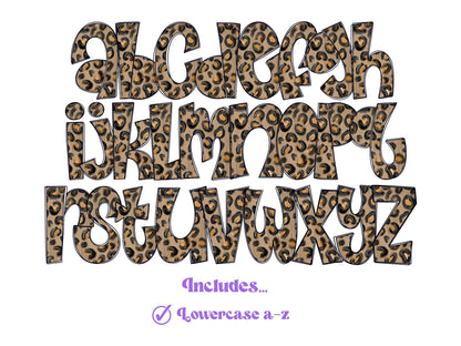 Cheetah Print Doodle Alphabet Letters: PNG Clipart (Commercial Use)