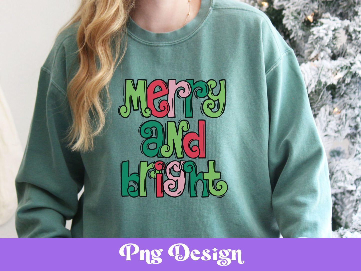 Merry and Bright PNG: Christmas Doodle Letters (Digital File)