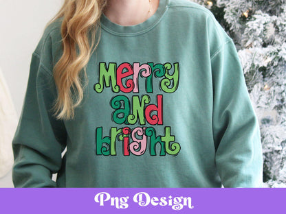 Merry and Bright PNG: Christmas Doodle Letters (Digital File)
