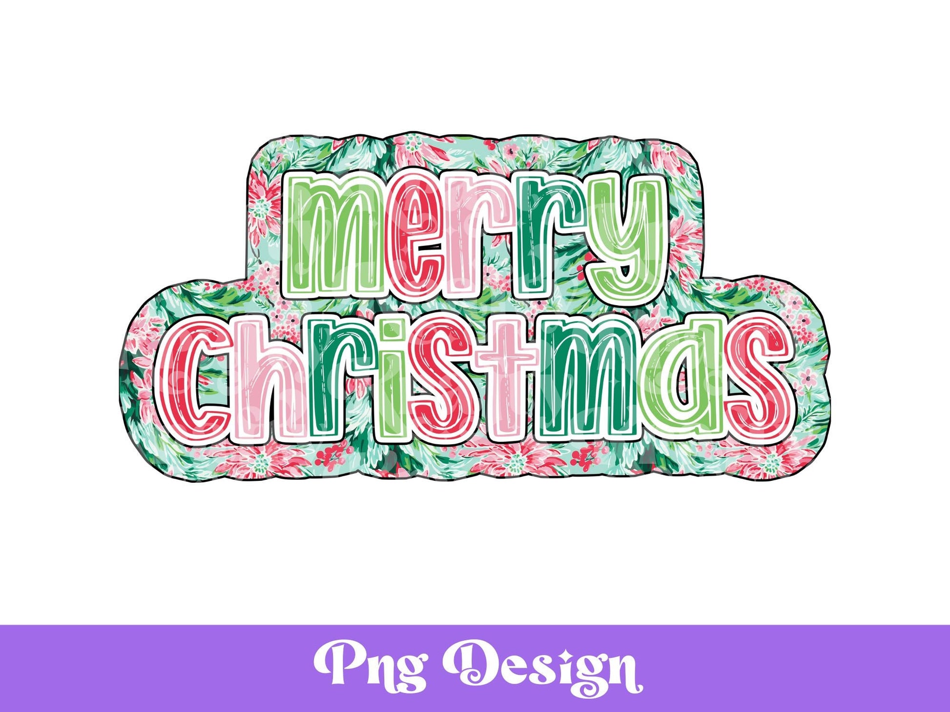 Preppy Merry Christmas Png, Sublimation Designs, Colorful DTF, Holiday, Winter, Shirt Design, Colorful Scribble