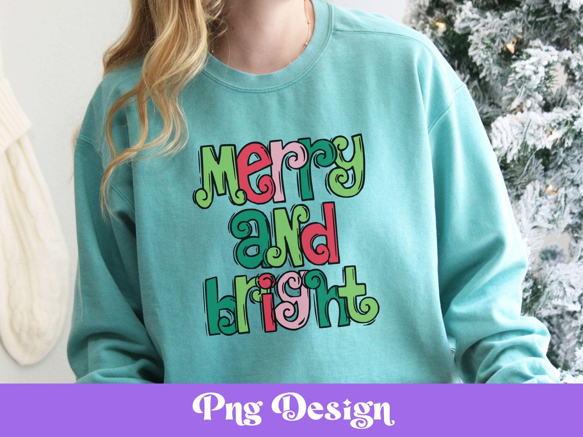 Merry and Bright PNG: Christmas Doodle Letters (Digital File)