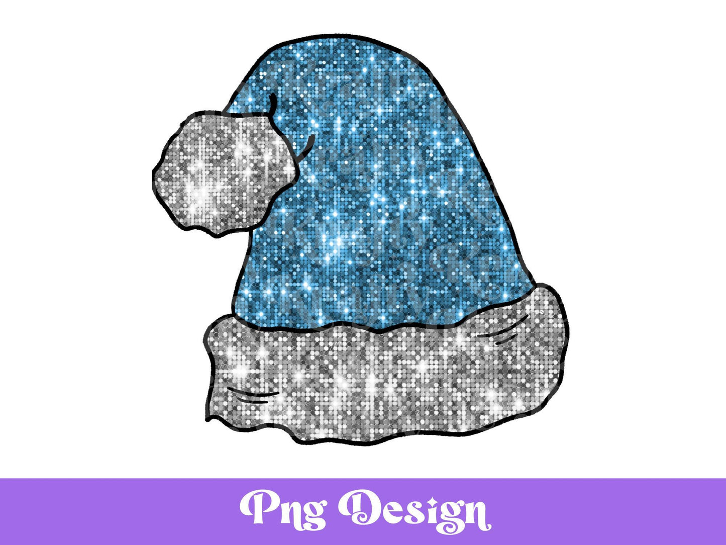 Glitter Santa Hat PNG: Christmas Sublimation Design (Digital File)