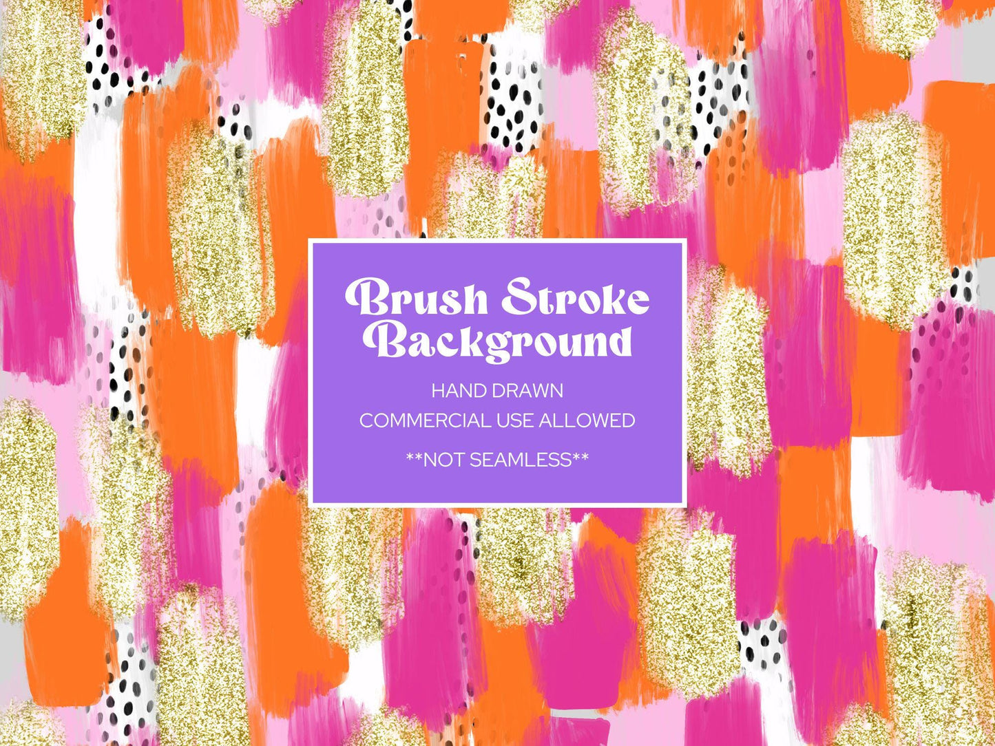 Gold Glitter Brush Stroke Background: Colorful Digital Paper (Instant Download)