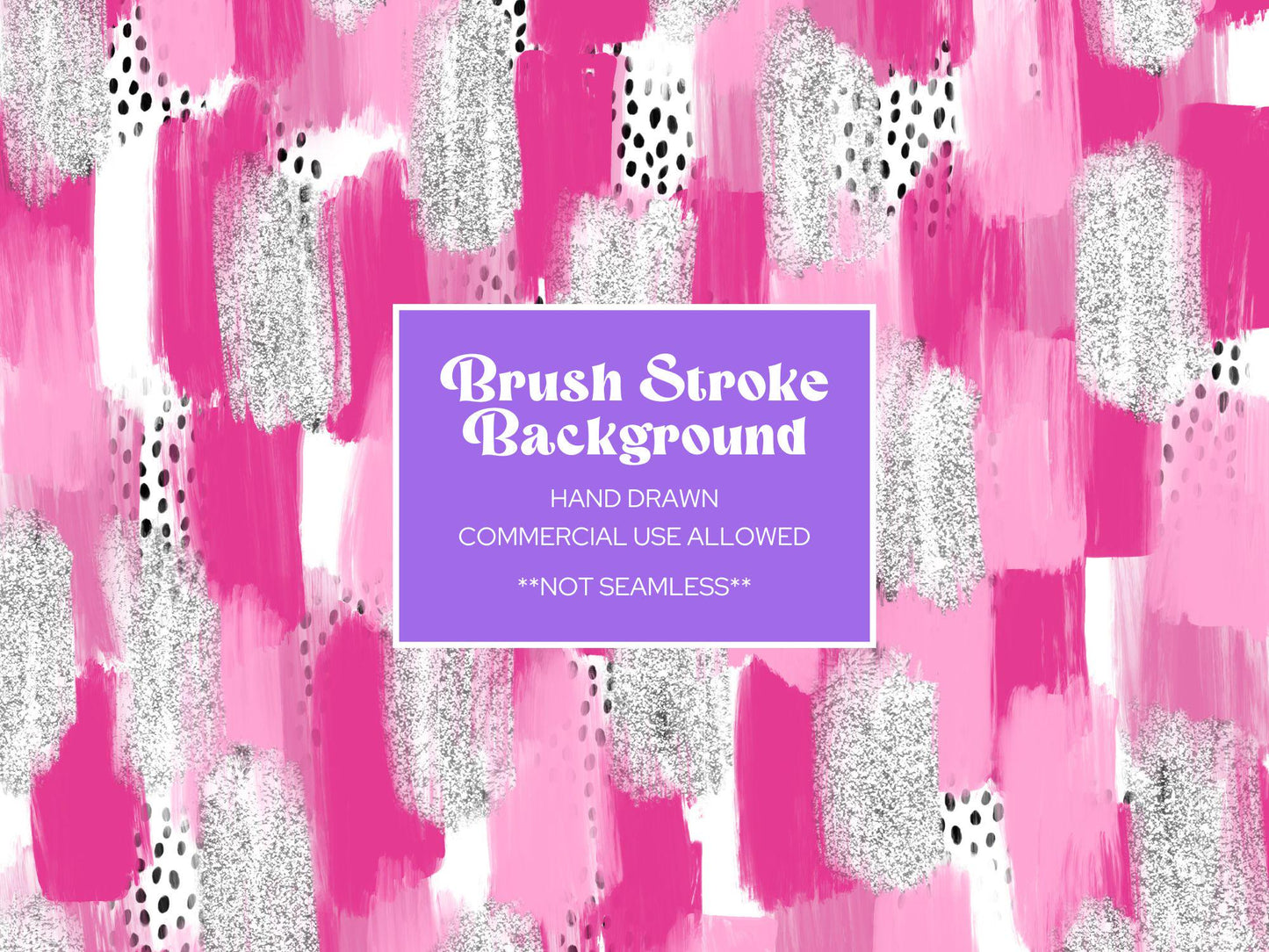 Silver Glitter Brush Stroke Background: Pink Pastel Digital Paper (JPEG)
