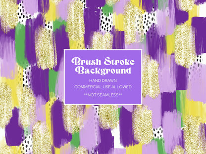 Gold Glitter Brush Stroke Background: Mardi Gras Digital Paper (JPEG Download)