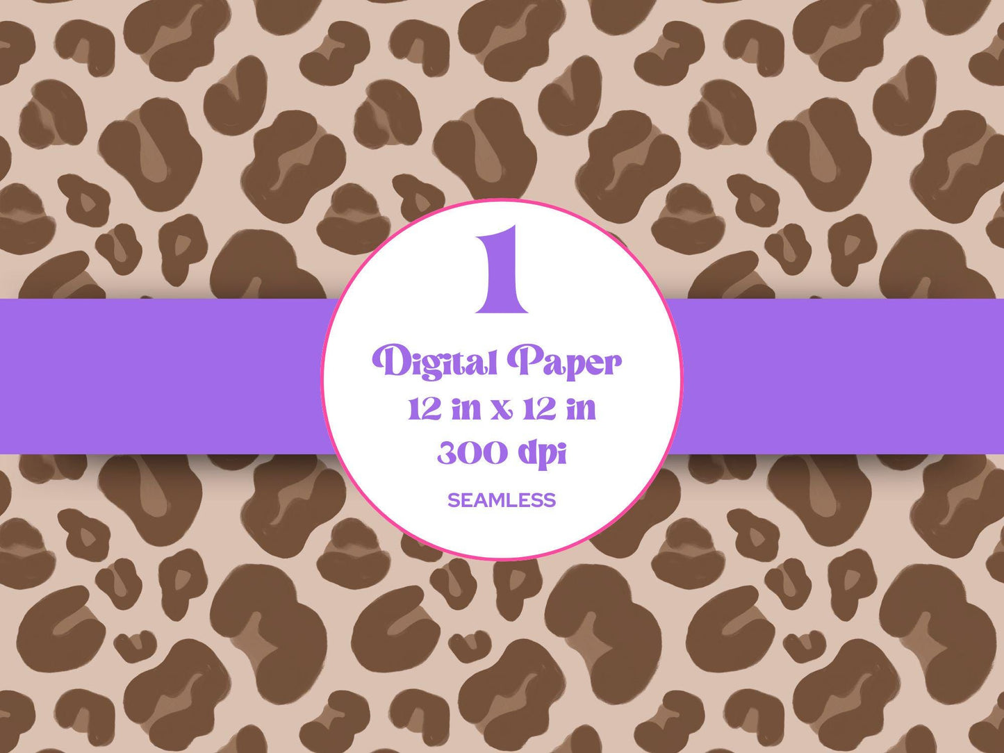 Hand Drawn Cheetah Seamless Pattern, Sublimation Pattern, Animal Print, Instant Download, Leopard