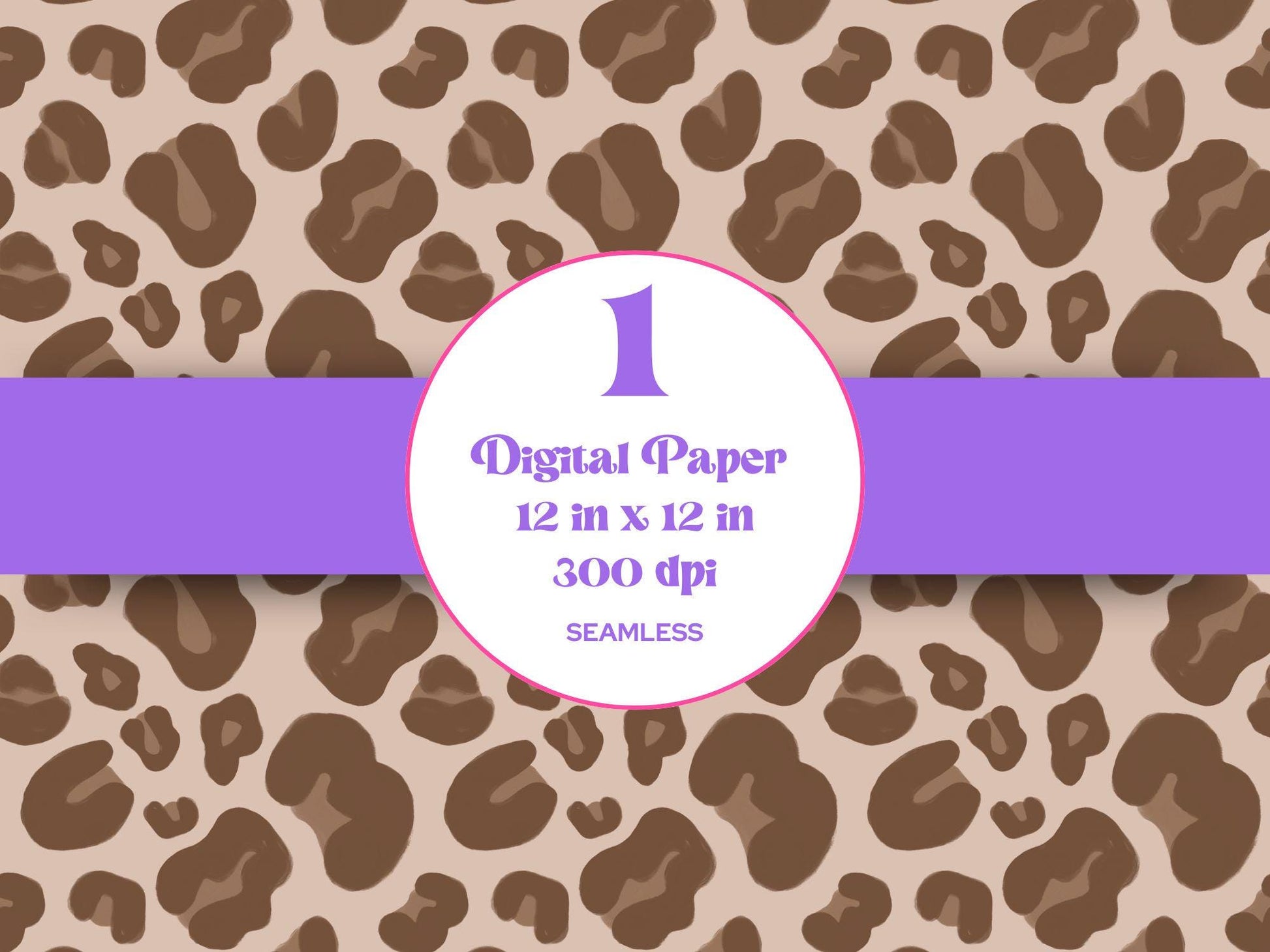 Hand Drawn Cheetah Seamless Pattern, Sublimation Pattern, Animal Print, Instant Download, Leopard