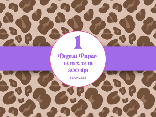 Hand Drawn Cheetah Seamless Pattern, Sublimation Pattern, Animal Print, Instant Download, Leopard