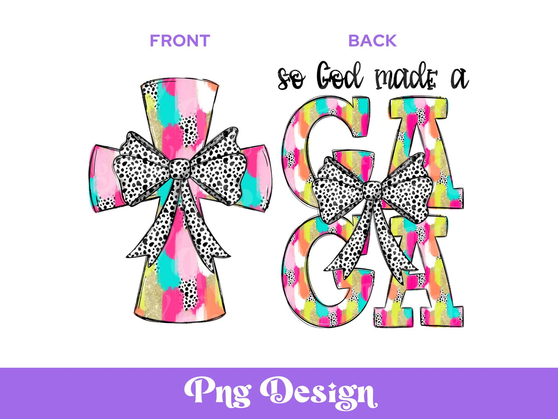 So God Made a Gaga Christian PNG: Dalmatian Cross Design (Digital File)