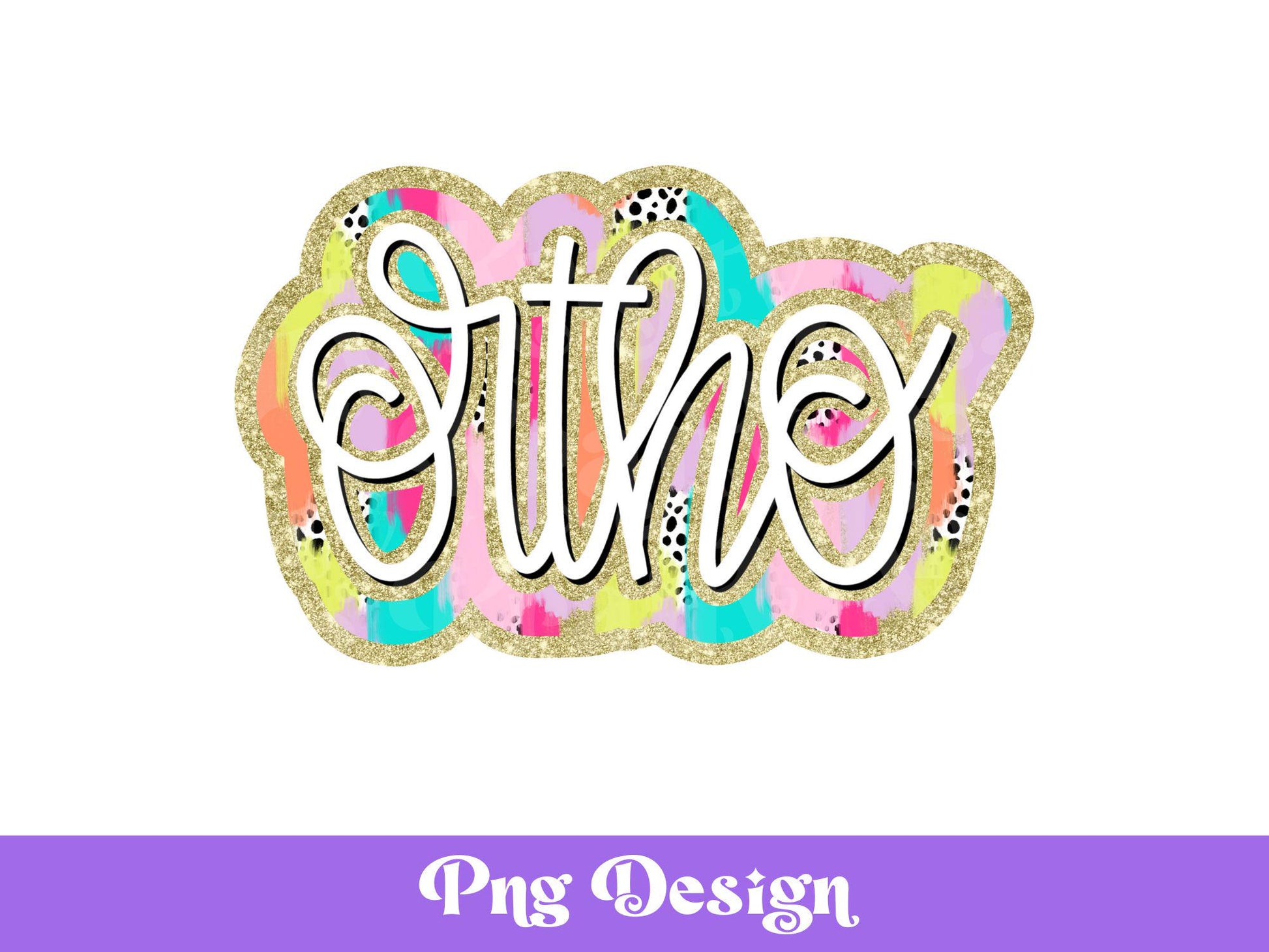 Ortho Dalmatian Dots Png, Sublimation Designs, Colorful DTF, Occupation, Messy Paint Brush Strokes