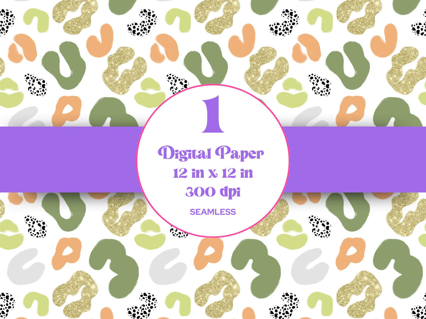 Hand Drawn Cheetah Seamless Pattern: Animal Print (Digital Repeatable Pattern)