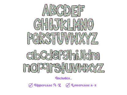 St. Patrick's Day Doodle Letters PNG: Clover Alphabet (Digital File)