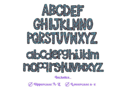 Cow Print Doodle Alphabet Clipart: Western Cowhide Letters (PNG Digital File)