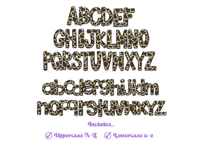 Cow Print Doodle Alphabet Clipart: Western Cowhide Letters (PNG Digital File)