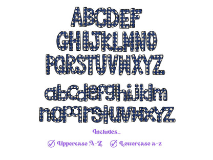Patriotic Doodle Alphabet Clipart: 4th of July PNG Letters (Digital File)