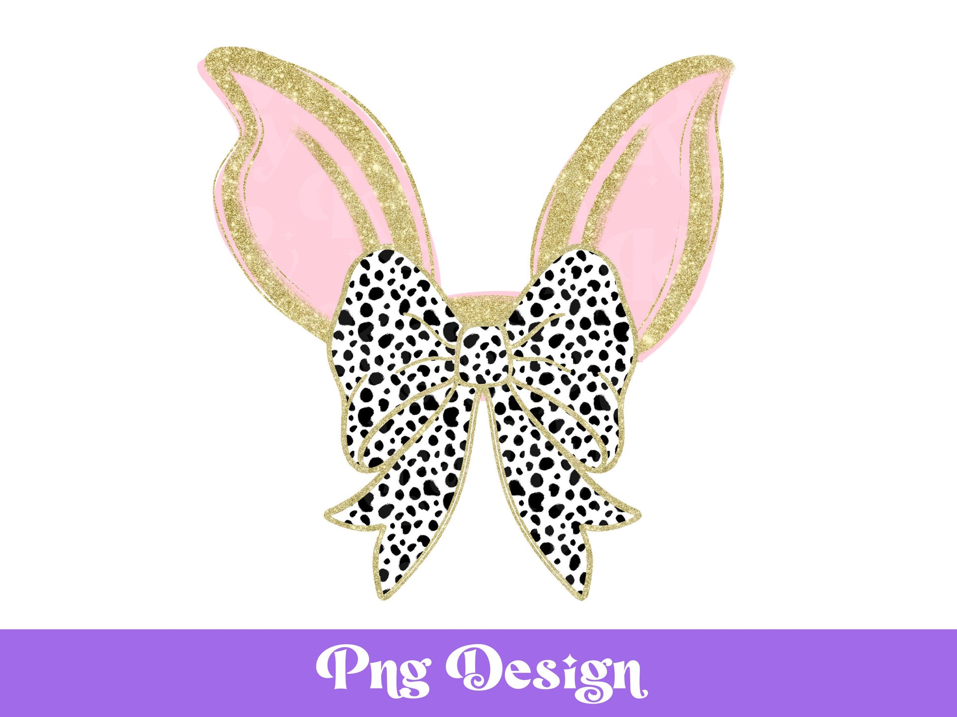 No Bunny Loves Me Like Jesus PNG: Coquette Bow, Dalmatian Dots (Digital File)
