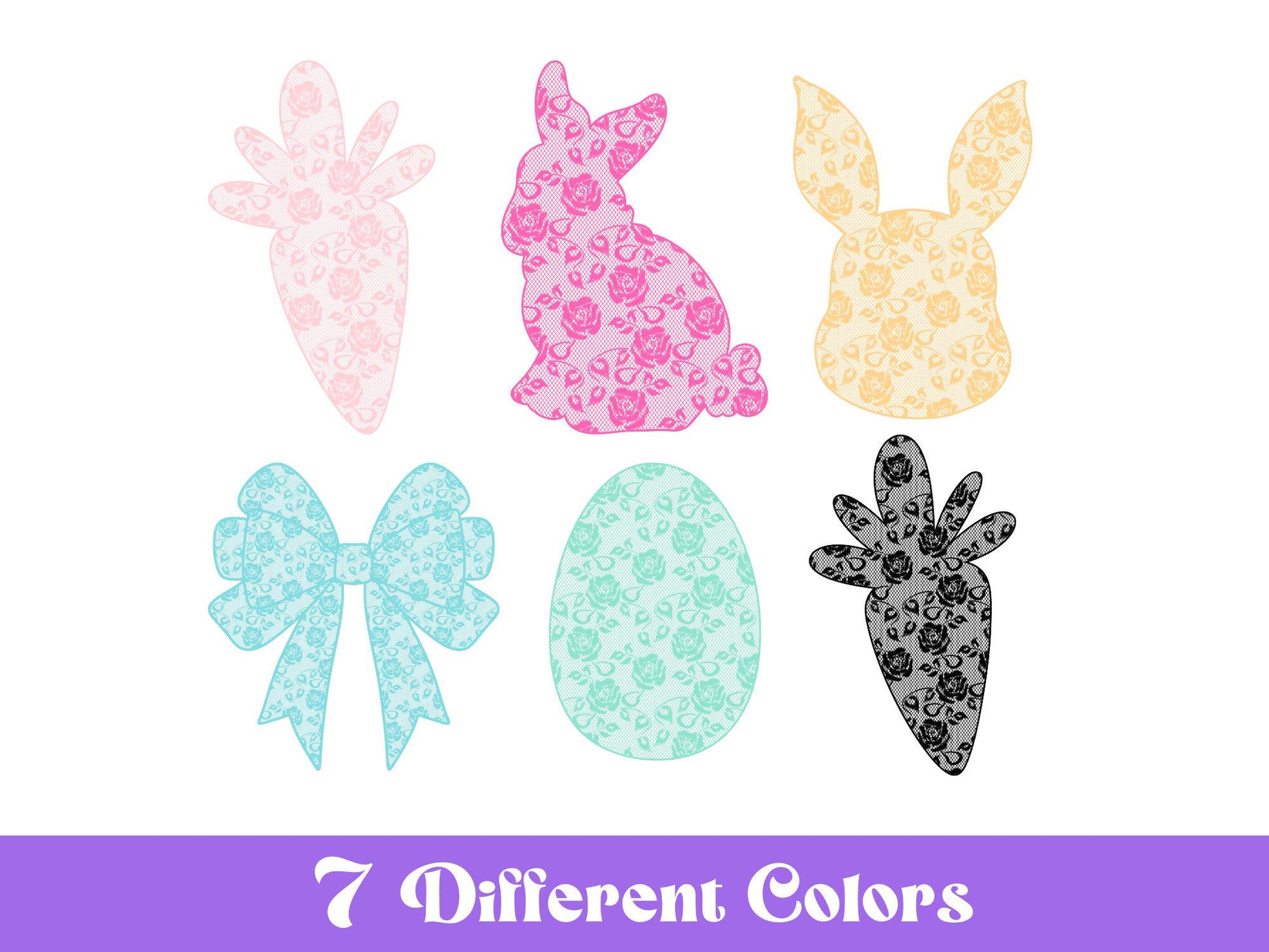 Floral Lace Easter PNG Bundle: Shirt Design, Sublimation (Digital File)