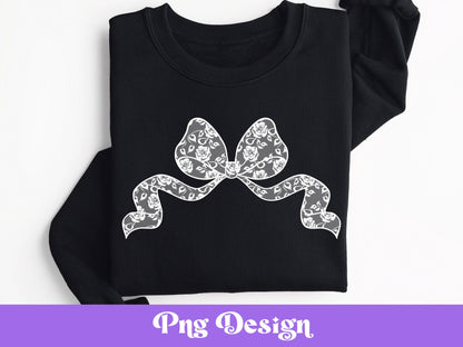 Floral Lace Bow PNG: Coquette Shirt Design, Sublimation (Digital File)