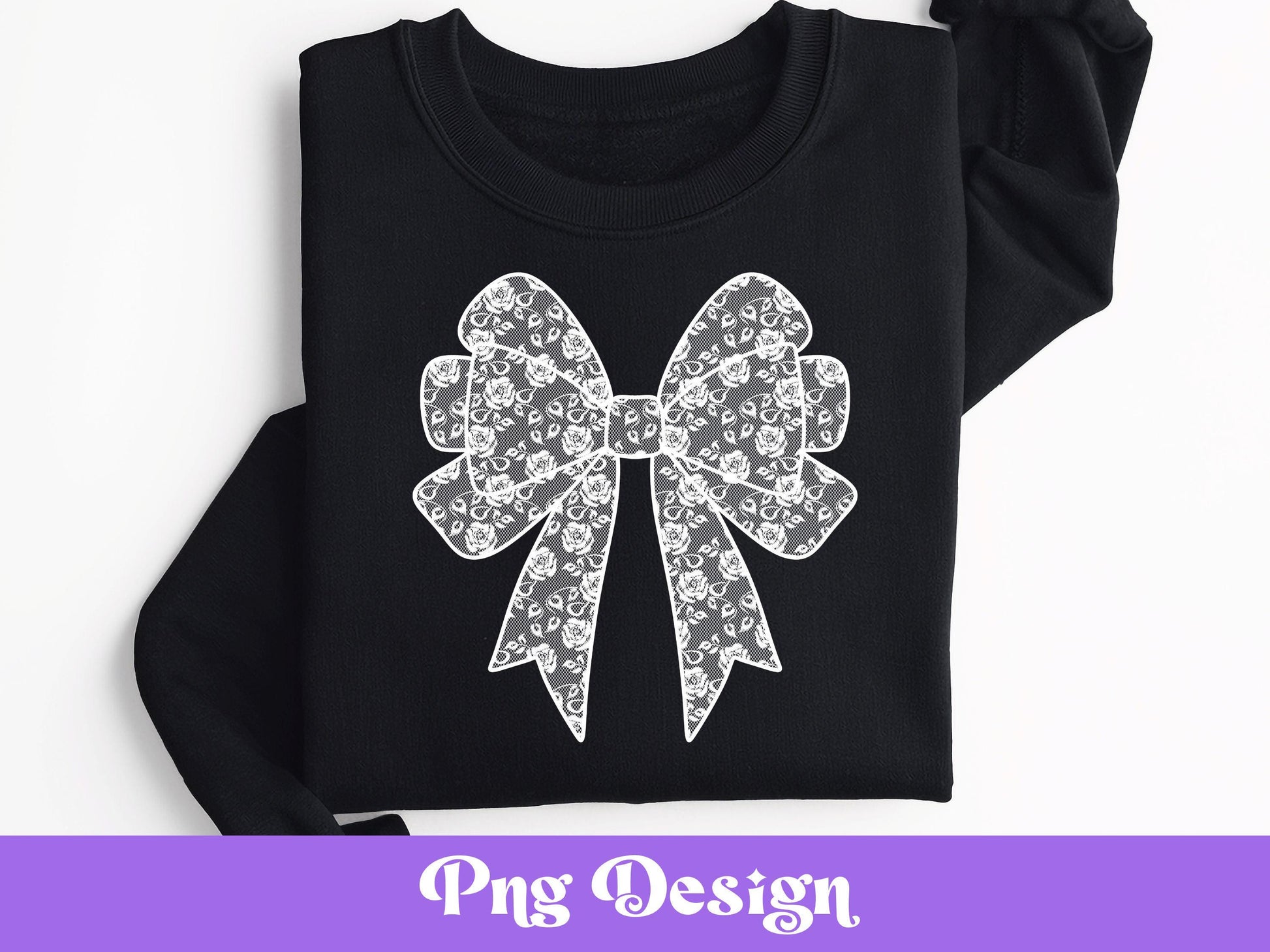 Floral Lace Bow PNG Bundle: Coquette Shirt Design (Digital File)
