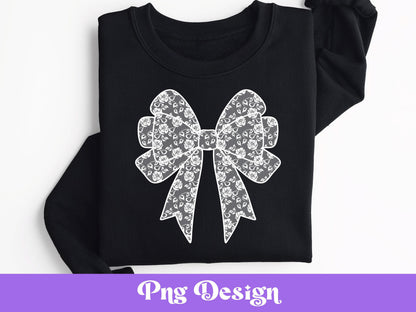Floral Lace Bow PNG Bundle: Coquette Shirt Design (Digital File)