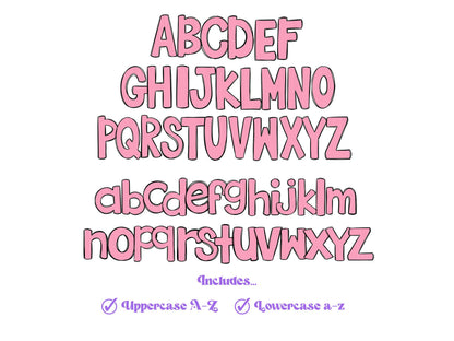 Floral Doodle Alphabet Clipart: Pastel Dalmatian Letters (PNG)