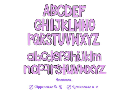 Floral Doodle Alphabet Clipart: Pastel Dalmatian Letters (PNG)