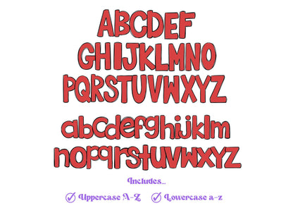 Baseball Doodle Alphabet Clipart: Checkered Sublimation Letters (PNG)