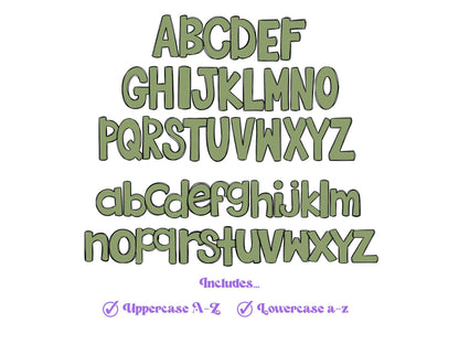 St. Patrick's Day Doodle Letters PNG: Clover Alpha Set (Digital File)