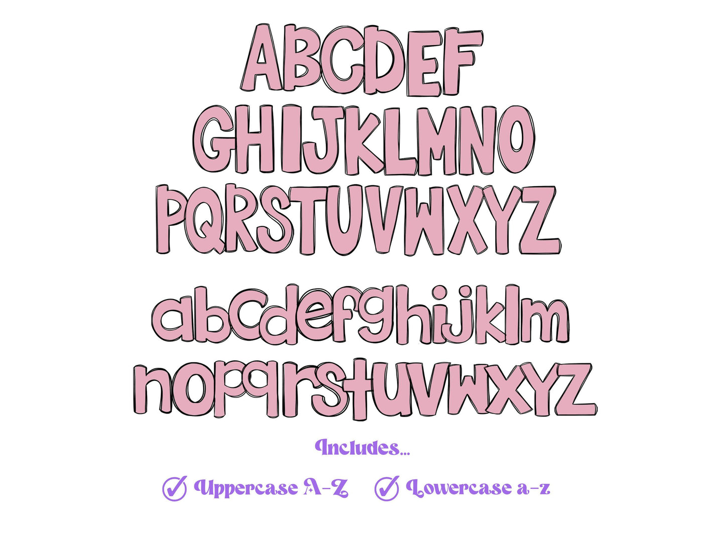 St. Patrick's Day Doodle Letters PNG: Clover Alphabet (Digital File)
