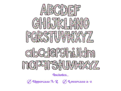 St. Patrick's Day Doodle Letters PNG: Clover Alphabet (Digital File)