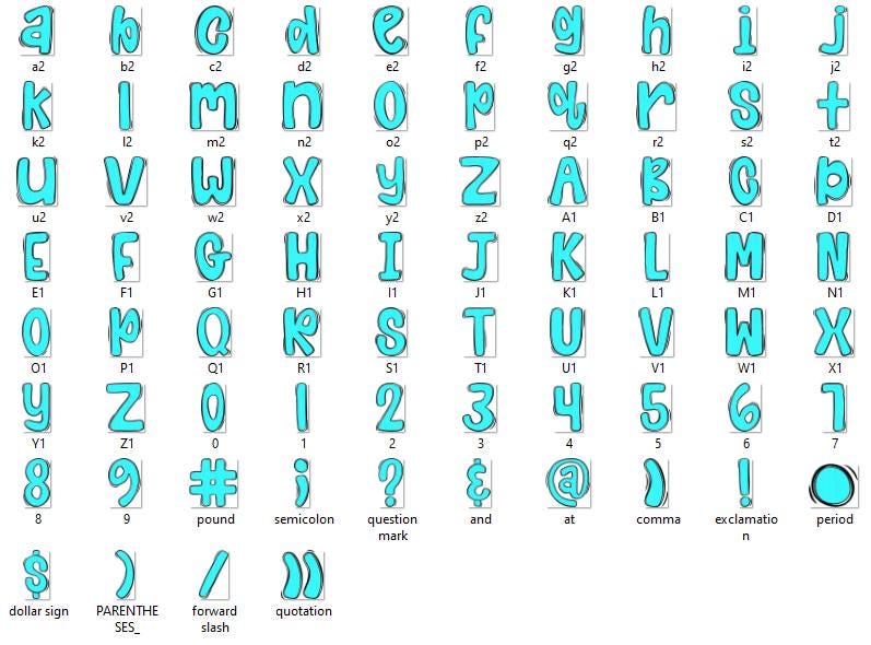 Glitter Brush Strokes Alphabet Clipart: Doodle Letter Set (Digital File)