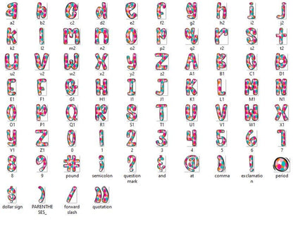 Glitter Brush Strokes Alphabet Clipart: Doodle Letter Set (Digital File)
