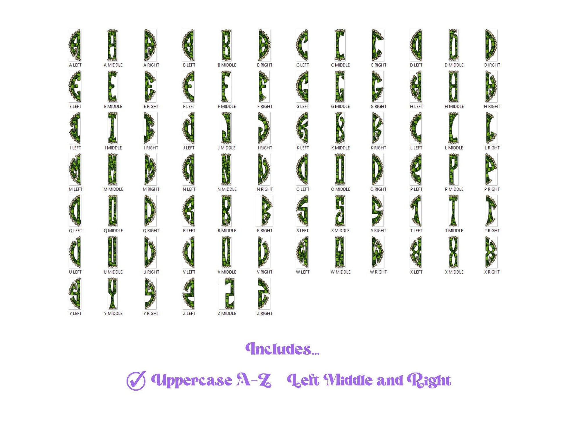 Leopard Print Monogram Letter Set with Bow (PNG Digital File)
