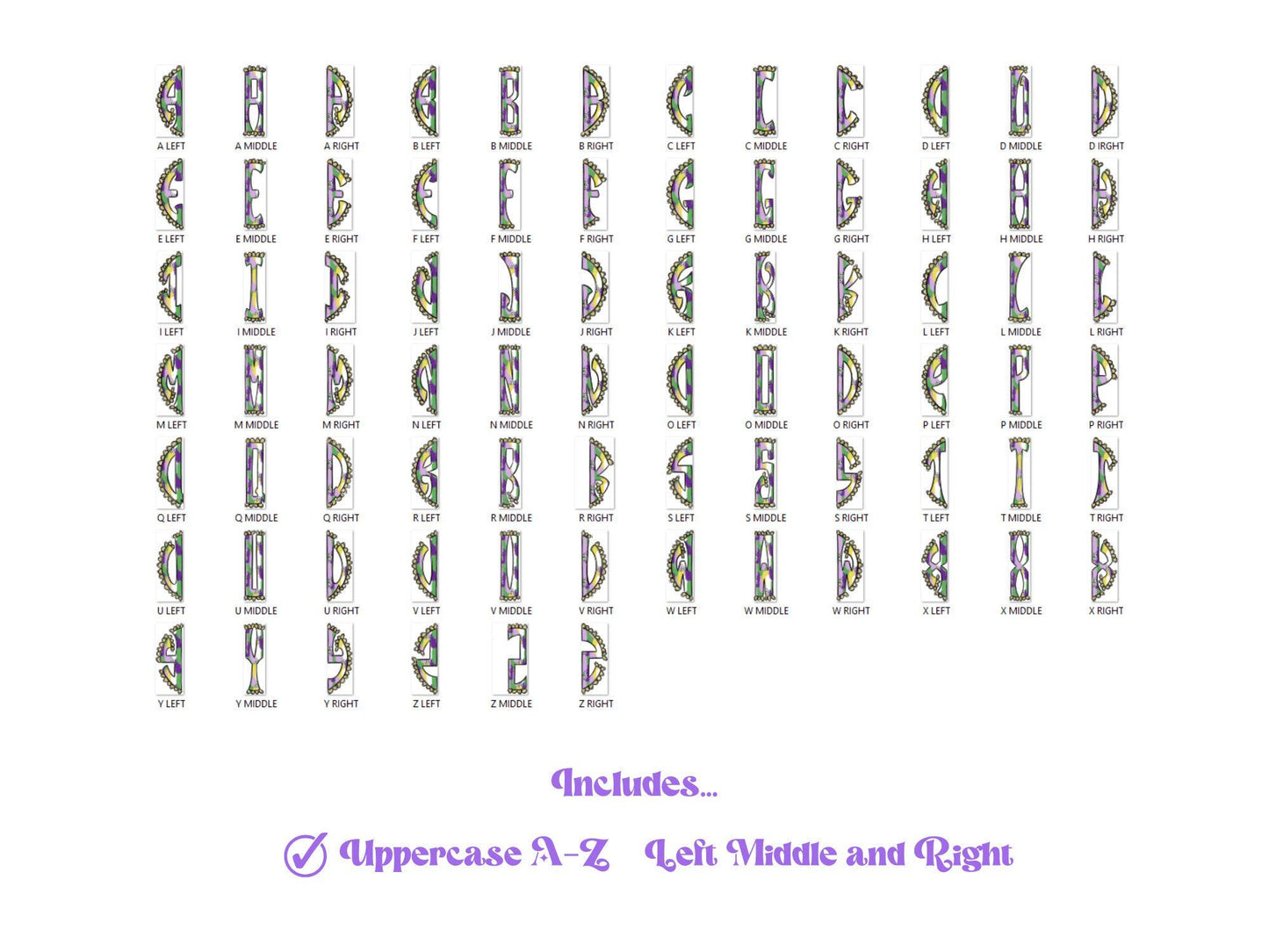Coquette Bow Monogram Clipart: Glitter Paint Stroke Alphabet (PNG)