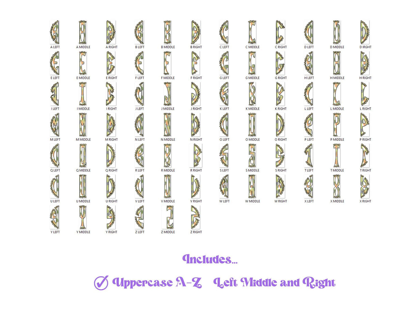 Coquette Bow Monogram Clipart: Glitter Alpha Doodle (PNG Digital File)