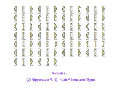 Coquette Bow Monogram Clipart: Glitter Alpha Doodle (PNG Digital File)