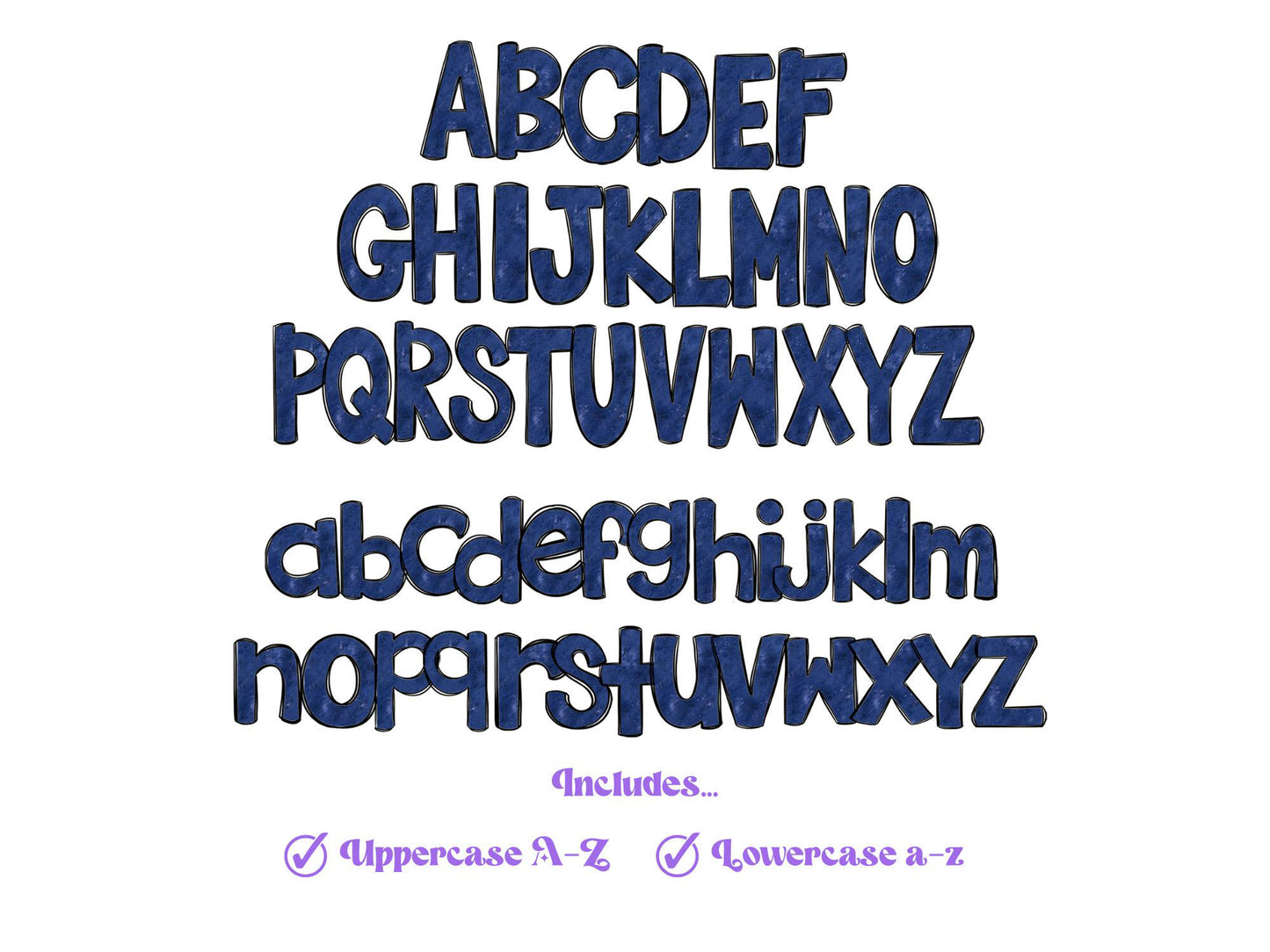 Patriotic Doodle Alphabet Clipart: 4th of July PNG Letters (Digital File)