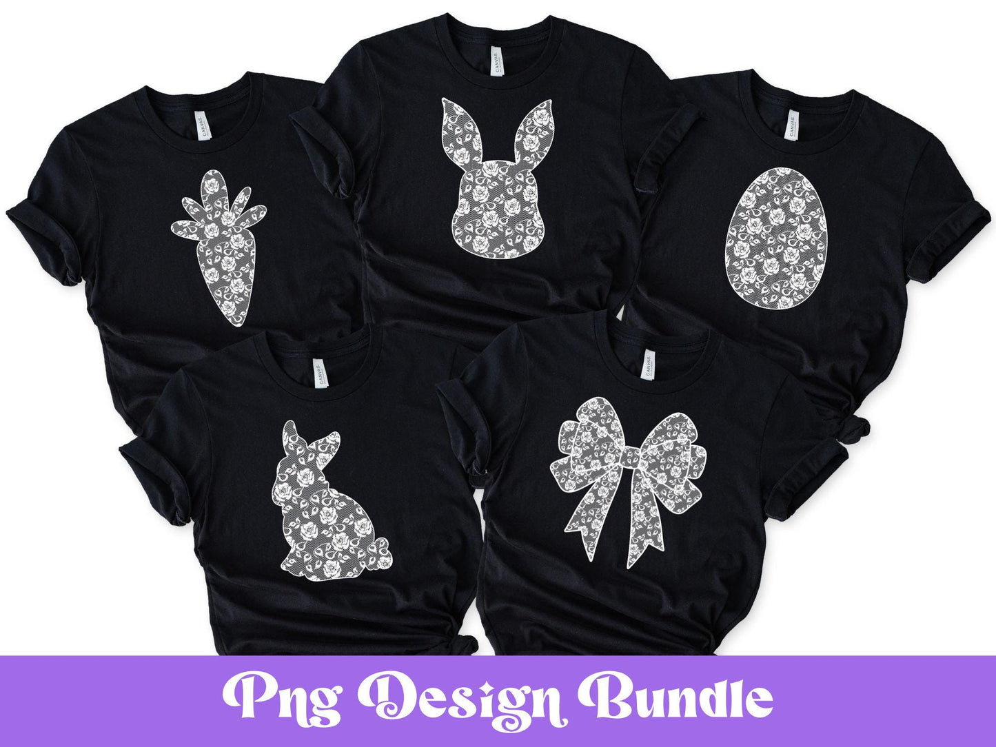 Floral Lace Easter PNG Bundle: Shirt Design, Sublimation (Digital File)