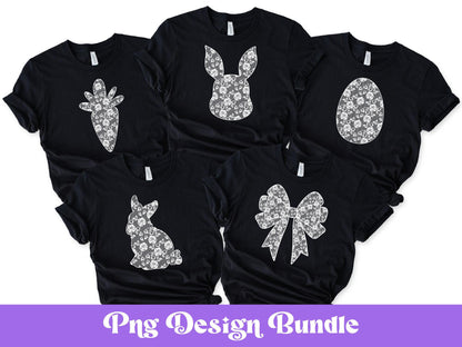 Floral Lace Easter PNG Bundle: Shirt Design, Sublimation (Digital File)