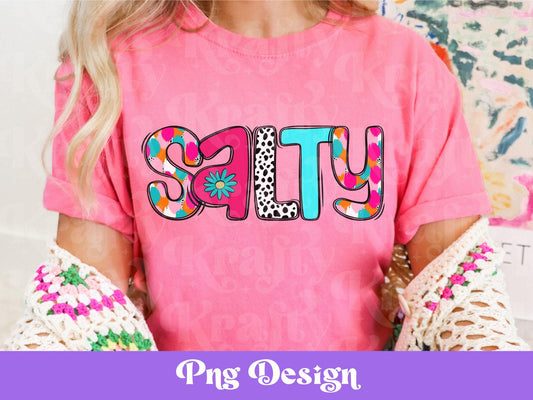 Preppy Salty PNG Design: Retro Beach Babe Sublimation (Digital File)