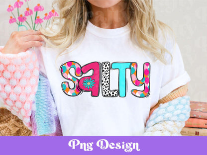 Preppy Salty PNG Design: Retro Beach Babe Sublimation (Digital File)
